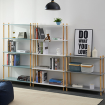 Nordic storage storage small bookshelf ins Simple modern childrens solid wood living room floor-to-ceiling simple student storage rack