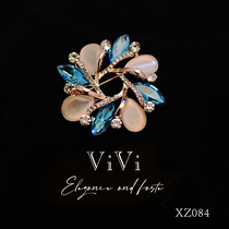 Rhinestone petal brooch female anti-light neckline creative swallow shape ins tide personality temperament pin accessories