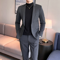 Western suit suit mens professional bridegroom Korean version groom wedding business positive dress jacket for sashimi and casual little suit autumn