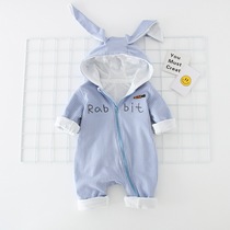 Baby jumpsuit autumn freshman clothes autumn female baby ha coat 6 months boy Cotton out clothing 9