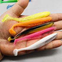 Large Twei Lujah Soft Bait Fake Bait Soft Worm Freshwater Mandarin Fish Bass Reverse Fishing Texas Fishing Group T-tailed 10cm Seawater Bait