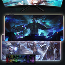 Hero Alliance RGB Glow Mouse Pad LOL Game Electric Competition Keyboard Overlarge Waterproof Desk Pad Office Wrist Pad