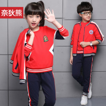 Primary school uniforms spring and autumn suit for men and women children casual class clothes sports suit nursery school garden clothes pure cotton sweater