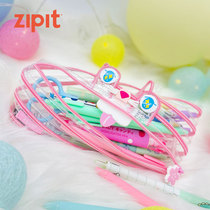 Zipit spring meta-gas full of cherry and snow Transparent Cherry Blossom with Zipper Pen Bag Israi Creative Zipped Bag Young Girl Hearts Pink Pen Box Nine Wood Cherry Blossom pencil case