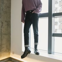 Sicilian mens fashion fashion fashion brand boys straight black jeans nine casual pants mens Korean version of the trend