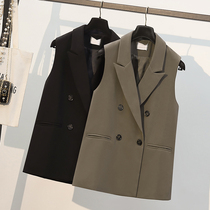 Suit waistcoat for womens spring autumn season new 2022 net red loose temperament Outer lap shoulder vest short Western suit waistcoat