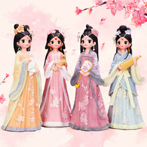 Creative tourism commemorative gifts Ancient style Hanfu girl Gege resin ornaments for girls birthday gifts home accessories