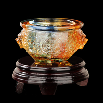 Colorful glaze cornucopia Handicraft ornaments three-legged golden Chan opening gift living room home furnishings desktop accessories