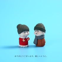 Cute simulation cartoon old grandpa and grandma doll miniature model micro landscape desktop small ornament puppet character