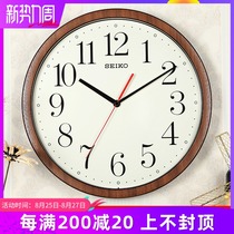 Japan Seiko watch modern fashion atmosphere imitation wood art wall clock mute household living room wall clock QXA737