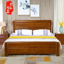 Pure solid wood pressure double bed Cedar wood storage bed 1 81 5M bedroom furniture Chengdu factory direct sale