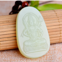 Natural and field jade pendant Vanity hidden BodhisattBodhisattBodhisattBodhisattva The life of the Buddha male and female The male and female patron saint pendant necklace