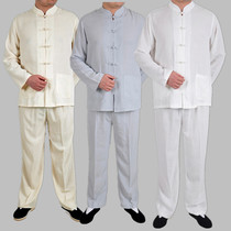 Chinese style summer thin long sleeve Tang suit middle-aged and elderly men cotton straight loose size casual shirt