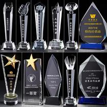 Crystal trophy Childrens thumb medal authorization card Basketball annual meeting activities competition Graduation commemorative creative customization