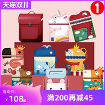 South Korea Cup Bear Schoolbag Primary School Primary School Male and Female Students Children Pippi Paradise Reduction Ridge Backbone Shoulder Bag