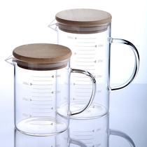 Thickened glass measuring cup with scale water Cup household Milk Cup Standard ML measuring cylinder microwave oven metering Cup