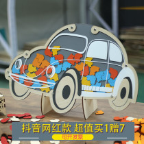 Car transparent signature Wedding gift Birthday day Annual meeting Fingerprint decoration props Love sign wood chip Creative personality