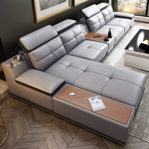 Modern leather sofa living room simple leather sand combination corner first floor cowhide thick size apartment furniture Nordic art