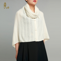 WOO small cashmere cable shawl solid color knitted cashmere scarf all-match shawl cape