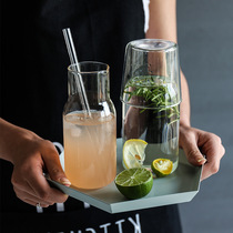 Japanese-style pot one cup of heat-resistant glass creative simple Nordic home kettle fruit juice cup cold drink water Cup