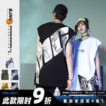 BJHG homemade Summer Renaissance vest mens hipster brand street sports basketball loose couple sleeveless outside wear shoulders