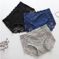 Export Japan Original list Foreign trade ladies High waist Underpants pure cotton 100% All cotton Sexy lace No marks to collect