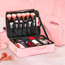 NICELAND girl heart large capacity cosmetic bag portable storage box cute professional Net red suitcase