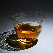 Hammered Glass Justice Cup Tea Leak Suit Thickened Heat Resistant Day Style Sub Tea Instrumental Sea Hammer Tatongfu Tea Accessories