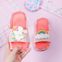 Japanese childrens slippers Summer girls cartoon soft bottom bath non-slip thick bottom household cute cool drag outside wear
