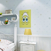 Childrens room cartoon non-woven wallpaper stars clouds modern simple warm pink boys and girls bedroom wallpaper
