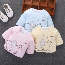 Newborn half-back clothes Baby cotton clothes Baby autumn and winter thickened warm tops Pure cotton newborn monk clothes spring clothes