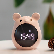 Smart charging small alarm clock for students with childrens bedroom bedside electronic timer Mute cartoon luminous clock table