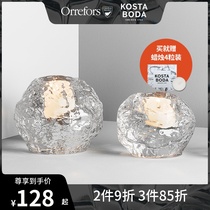 KOSTA BODA imported crystal glass Snowball snowball Eurostyle light extravagant home Romantic Wax Candle Holder Pendulum