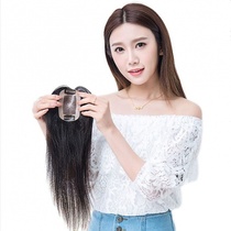 Wig female long straight hair real hair full head lady wig top hair replacement cover white hair realistic invisible hair increase