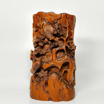 Boxwood seiko wood carving pen holder-ZT8719