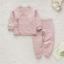 Spring New Childrens Clothes 0-3 Months Spring and Autumn Newborn Baby Cotton Warm Cotton Lingerie Winter Set