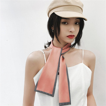 2019 new spring and autumn small silk scarf womens clothing Korean long scarf ins wild narrow accessories tie scarf