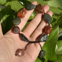 17# Xinjiang raisin agate bracelet Gobi agate raw stone hand Black Mountain agate bracelet surface material oil run