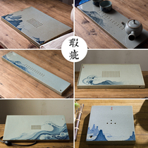 Shengshan handmade ceramic tea tray tea storage water storage dry bubble tray drainage tea tray pot bearing tea pot for sale