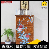 New Chinese chest of drawers modern living room drawer style solid wood painted storage lockers camphor wood bedroom chest chest