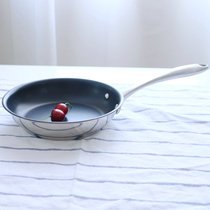 18 10 stainless steel small frying pan non-stick frying steak pastry breakfast egg lasagna induction cooker 20cm