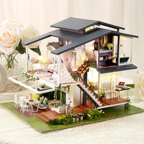 Diy cottage handmade house Monet garden villa Miniature assembly building model Tanabata Festival female toy