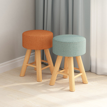 Small stool Household solid wood low stool fashion round stool Cute childrens sofa stool chair Cartoon creative small bench