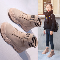 Girls Martin Boots 2020 Autumn New Girl Boots Two Cotton Plus Velvet Children Princess Short Boots Womens Shoes Winter