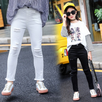 Girls  pants spring and autumn trousers 2020 new childrens casual pants tide in the big child foreign style solid color Korean version of small pants