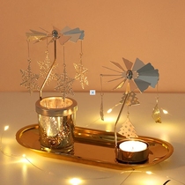 Gold Metal Candlestick Merry Christmas Table Decor For Home