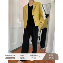 MSBEAST imported sheepskin leather jacket short suit leather jacket womens new spring 2021