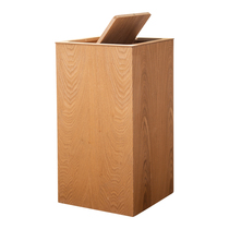 Japanese-style wooden large classification trash can Wood grain office hotel hotel room paper basket Household simple paper basket
