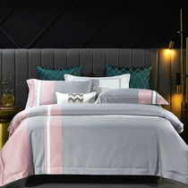 100 pieces of light luxury plush cotton four-piece set of cotton 1 8m pure cotton Nordic wind bed sheet duvet cover simple bedding