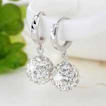 Anti Allergy S925 Pure Silver Earrings Drill Ball Ear Button Small Ear Ring Ear Nail 100 Hitch Super Flash Crystal Ball Ear Ornament Woman